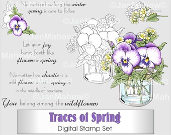 Traces of Spring Digital Stamp Set- Instant Digital Download