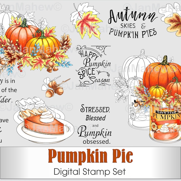Pumpkin Pie Digital Stamp Set- Instant Digital Download