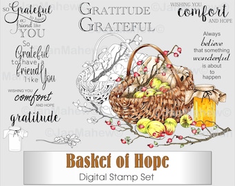 Basket of Hope Digital Stamp Set- Instant Digital Download