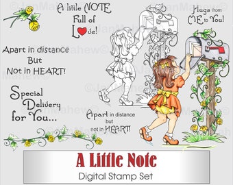 A Little Note Digital Stamp Set- Instant Digital Download