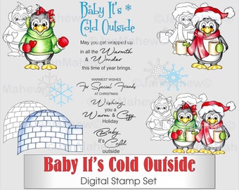 Baby It's Cold Outside Digital Stamp Set- Instant Digital Download