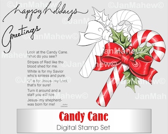 Candy Cane Digital Stamp Set- Instant Digital Download