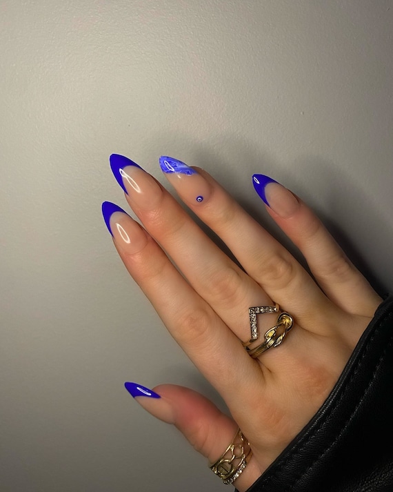 blue almond nails