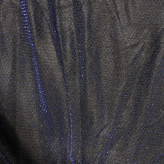 Vintage Black and Blue Sparkly Sleeveless Skater … - image 3