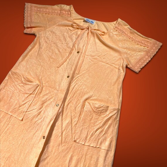 Vintage Peach Terrycloth Robe - image 2