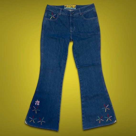 Vintage JNCO Denim Embroidered Flares - image 1