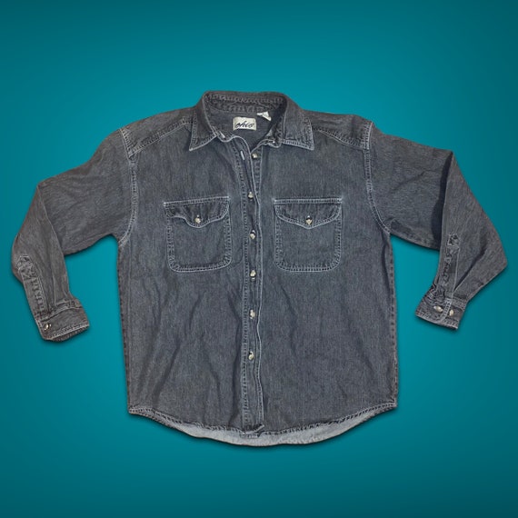 Vintage Gray Denim Shirt - image 1