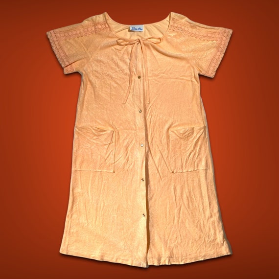 Vintage Peach Terrycloth Robe - image 1