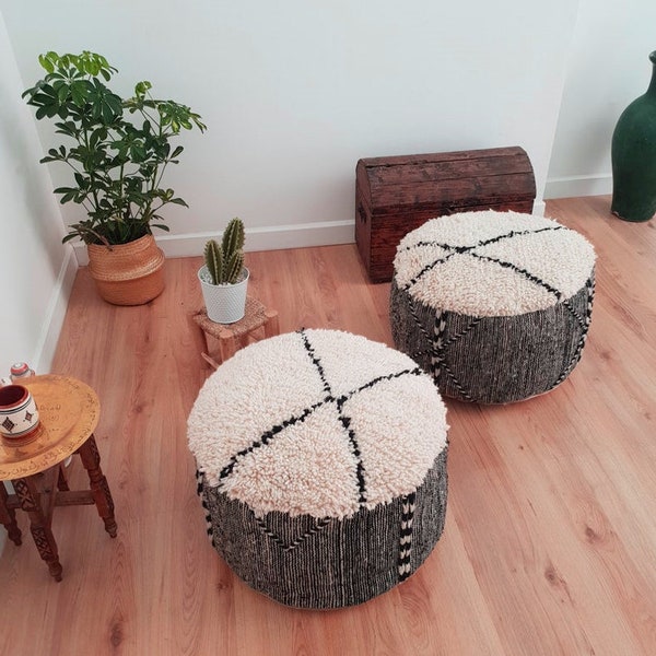 Pouf berbère Beni Ouarain - Pouf marocain - moroccan pouf