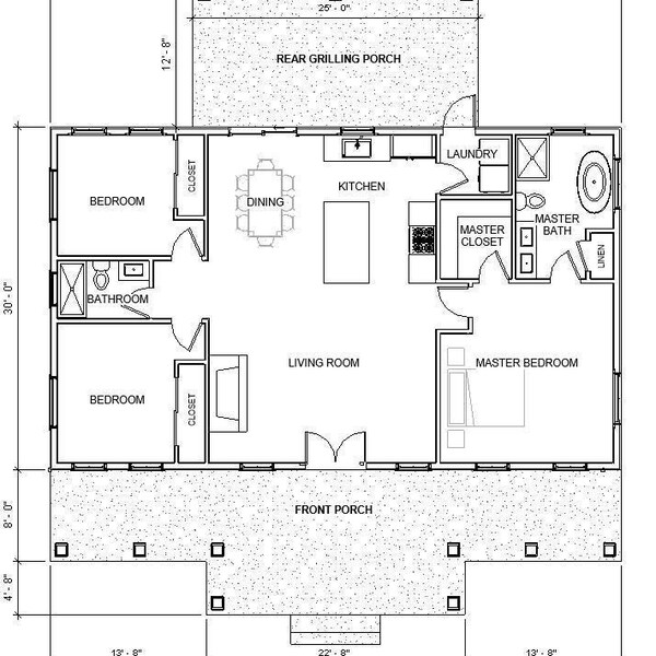 3 Bedroom 2 Bath House Plan Floor Plan. Great Layout 1500 Sq Ft. the ...