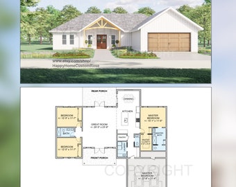 Briarwood House Plan 1472 Square Feet - Etsy