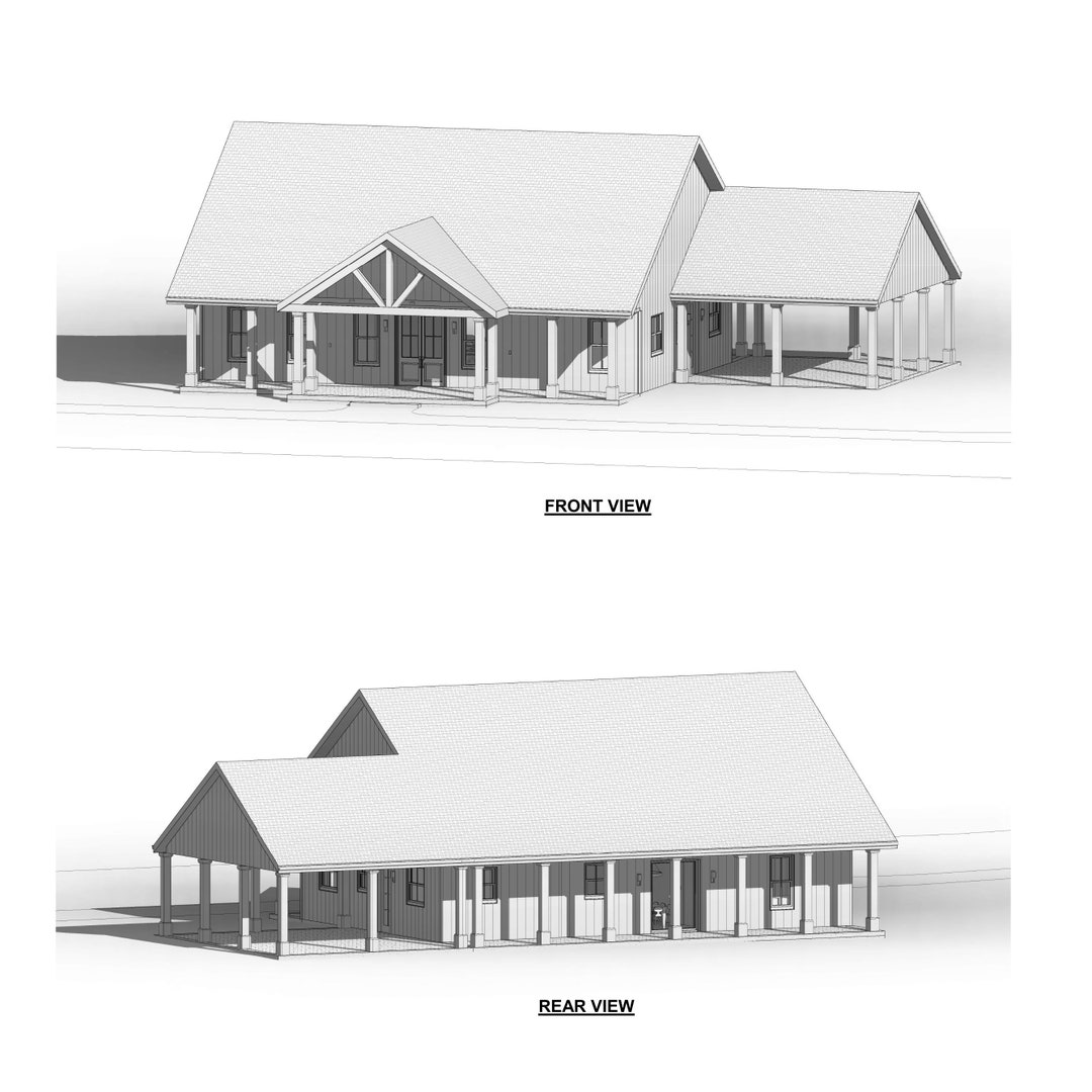 Oak Springs With Carport House Custom Plan - Modern Farmhouse 3 Bed/2 ...