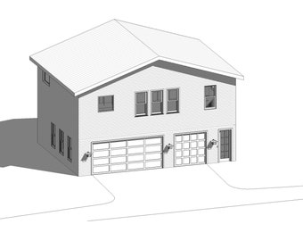 Big Sky Barndominium House Plan Design - 2 Bed 2 Bath 2400 sq ft - 3 Garage - Drawings Blueprints