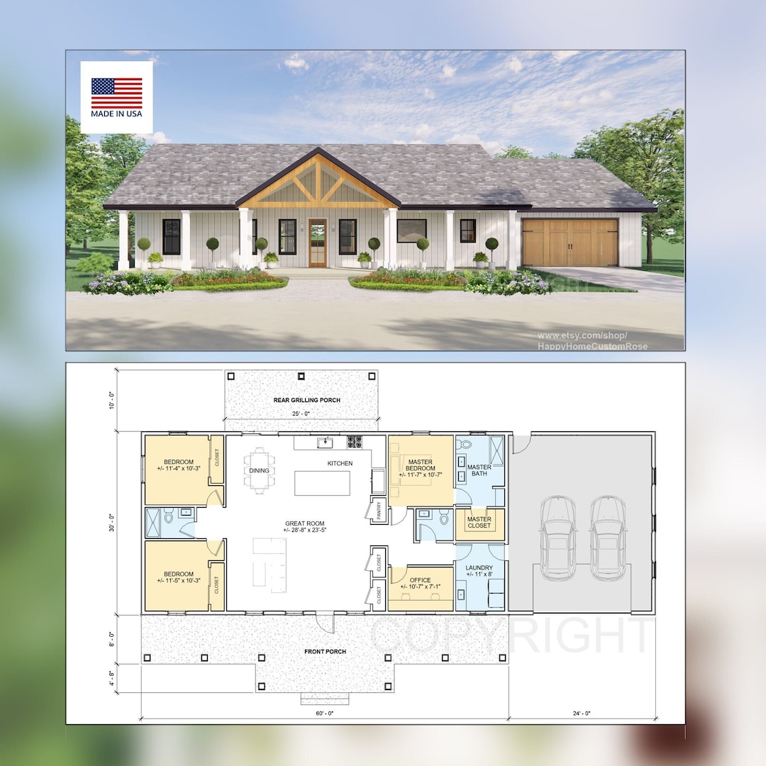 Harvest Farmstead Modern House Open Plan Design 84 X 30 3 Bed 2.5 Bath