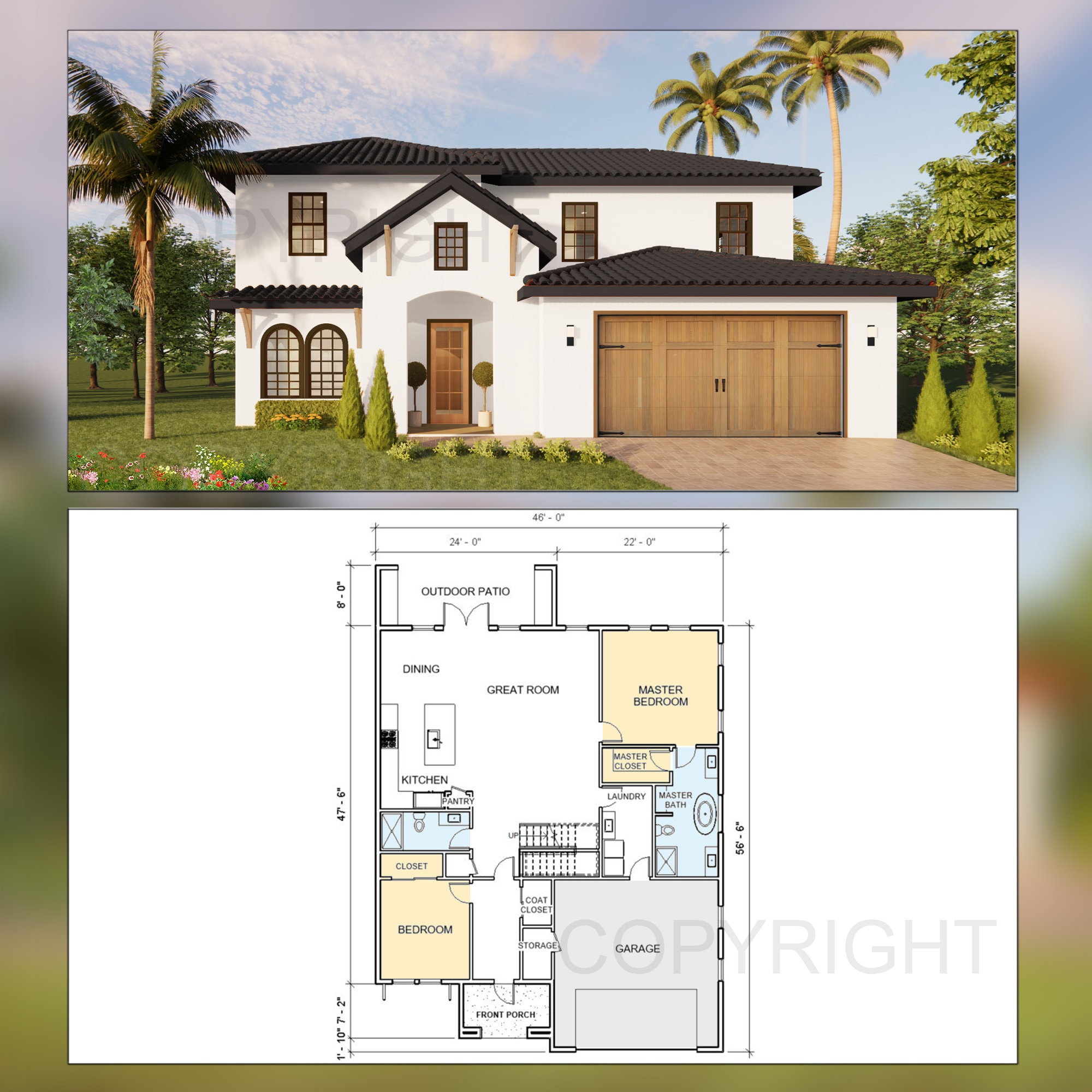 Sonora Grove - Luxury Mediterranean House Plan Design - 4 Bed 3 Bath ...