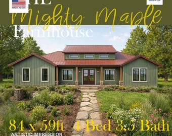 Modern Barndominium House Plan – Open Concept, 4 Bed (PDF Download)