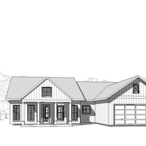 Custom House Design - Traditional Craftsman 1860 Square Feet - Drawings Blueprints