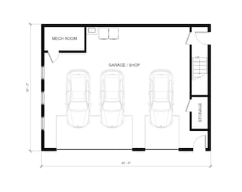 Big Sky Barndominium House Plan Design - 2 Bed 2 Bath 2400 sq ft - 3 Garage - Drawings Blueprints
