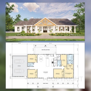 Cedar Springs Barndominium House Plan Design - 4 Bed 3 Bath - Double Garage - Drawings Blueprints + Foundation, Electrical Lighting Plan