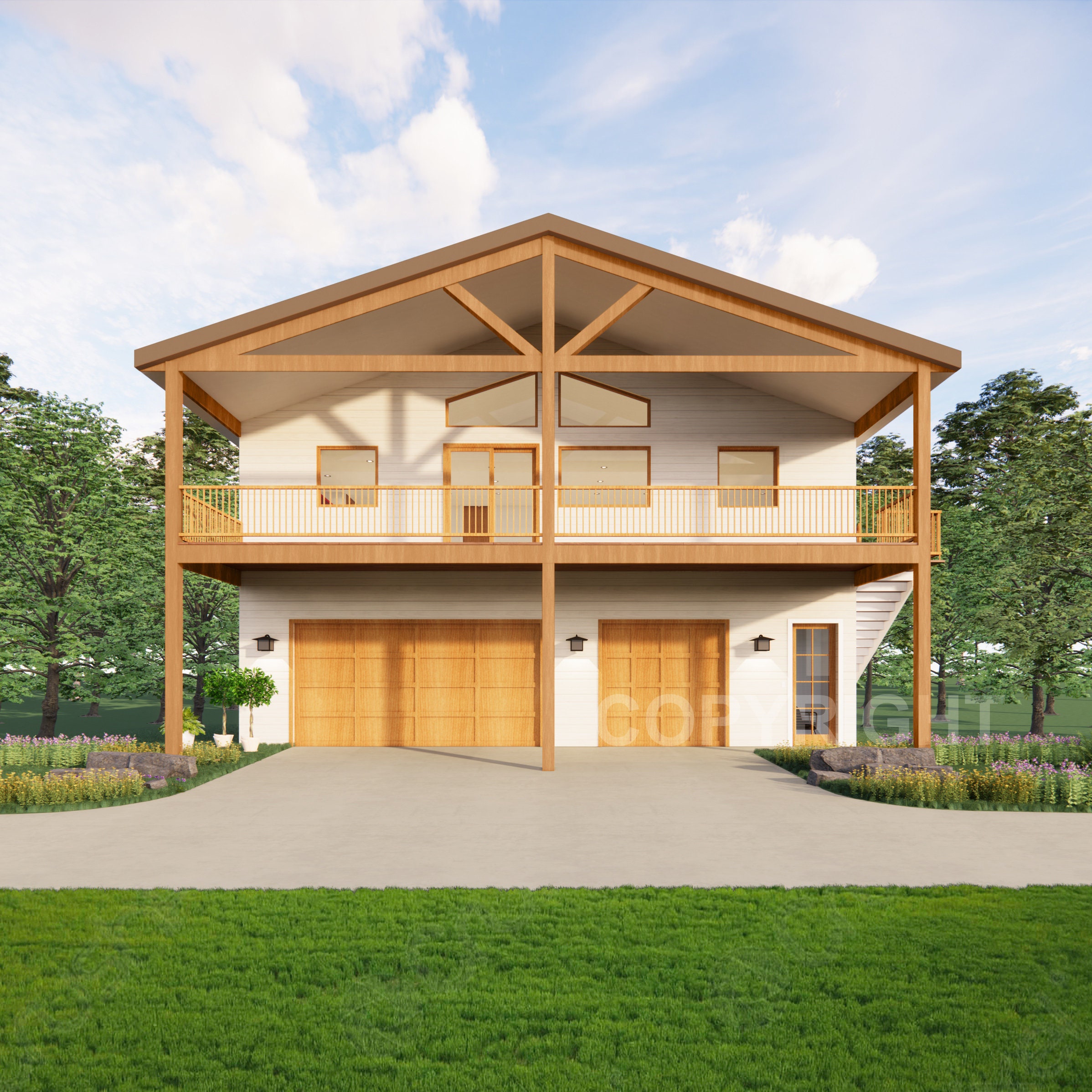 Big Sky Barndominium House Plan Design - 2 Bed 2 Bath 2400 Sq Ft - 3 ...