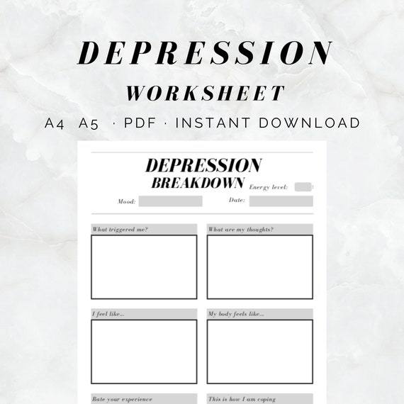 Depression Journal Printable Depression Symptoms Tracker Etsy