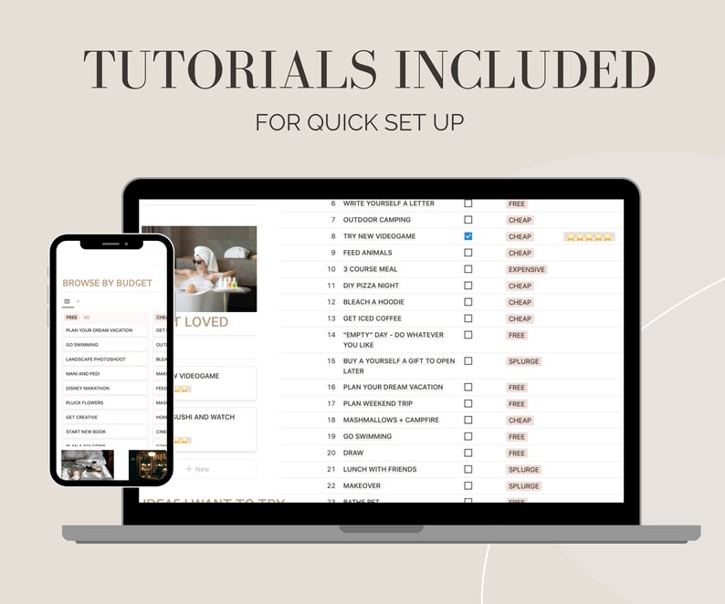 Solo Date Ideas Notion Template Self Care Template, Notion Dashboard ...