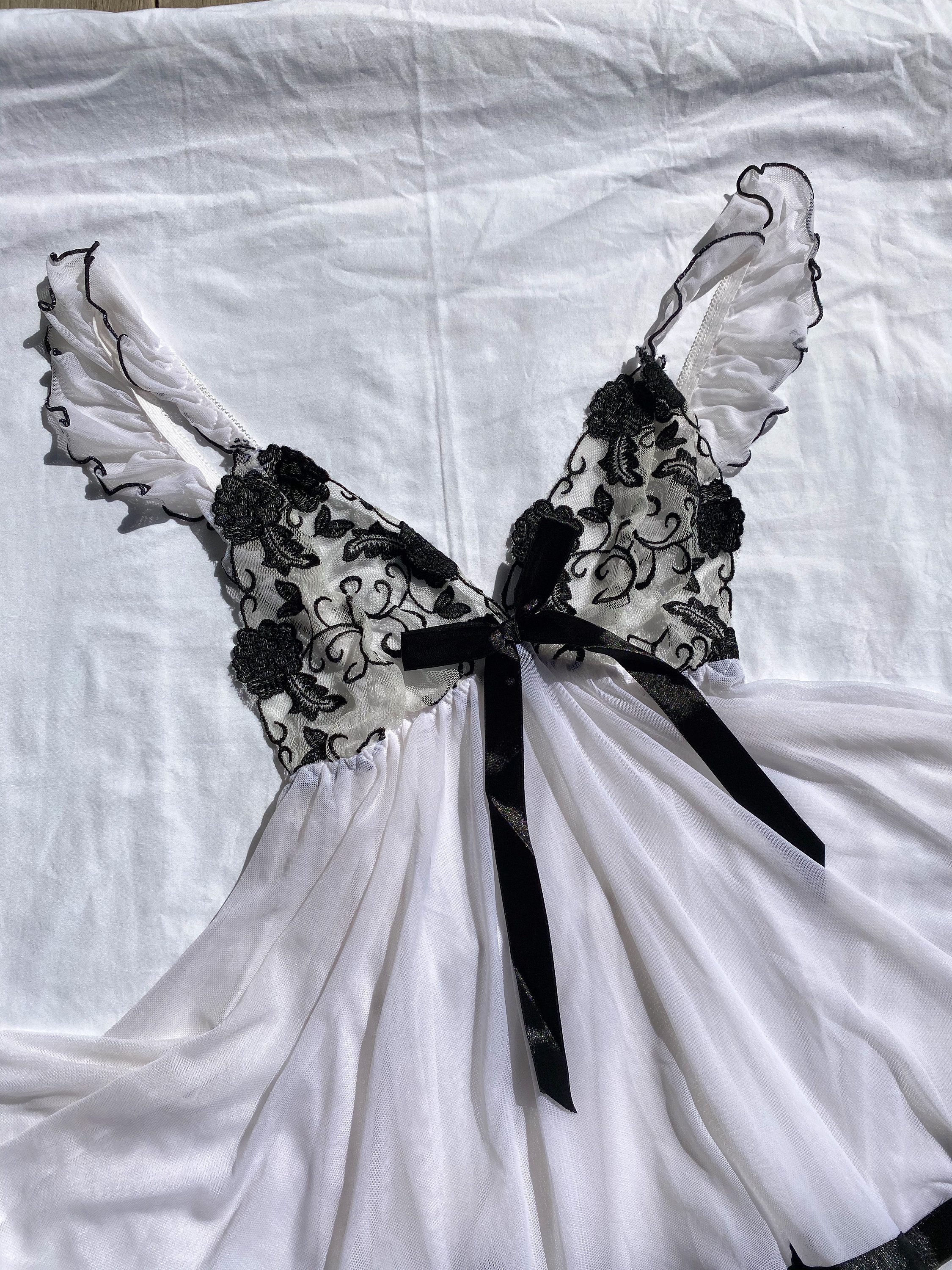 Black and white babydoll dress Etsy