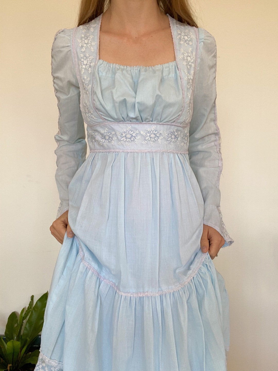 Vintage 70s Gunne Sax Maxi Blue Prairie Dress - Etsy Australia