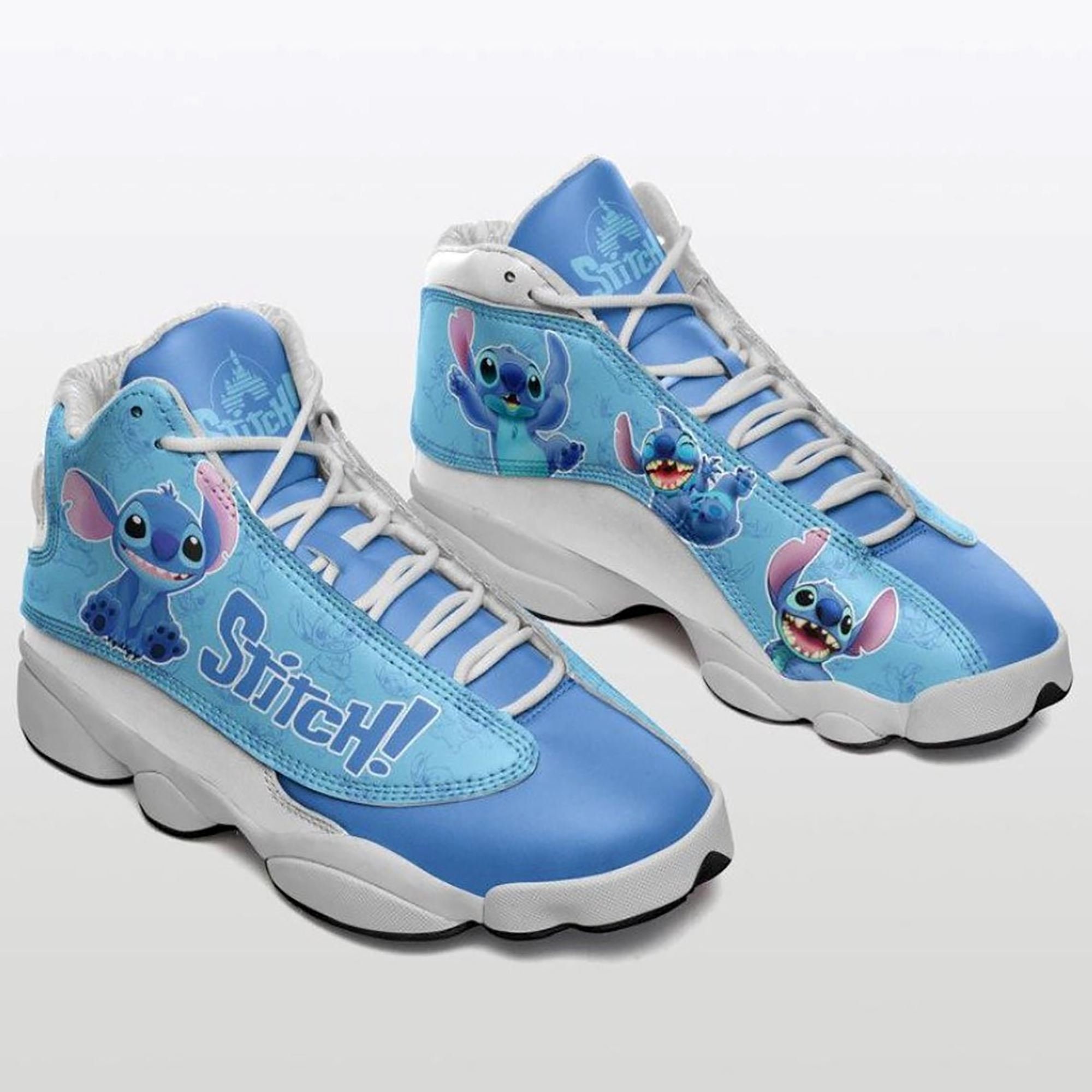 Stitch Air Jordan 13 Shoes Stitch Leather Shoes Disney Etsy