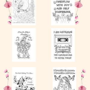 30 Empowering, Inspirational & Motivational Affirmations Adult/Teen Coloring Pages- Printable - Instant Download