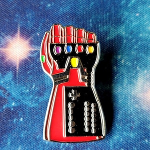 Nano Gauntlet Power Glove Soft Enamel Pin