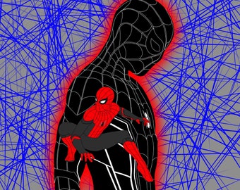 2 Adesivi Decalcomania Die Cut Black Spiderman - The Amazing