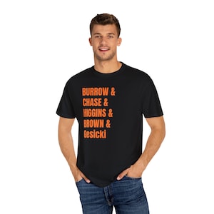 Burrow Chase Higgins Brown Gesicki Bengals Comfort Colors Tshirt