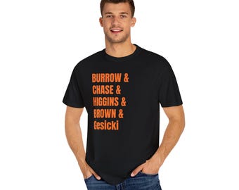 Burrow Chase Higgins Brown Gesicki Bengals Comfort Colors Tshirt