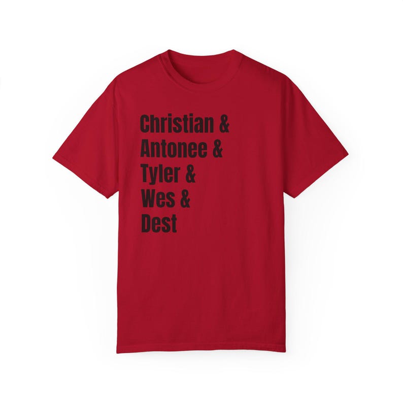 USMNT team shirt: christian pulisic Antonee Robinson Tyler Adams Weston mckennie sergino dest comfort colors shirt Red
