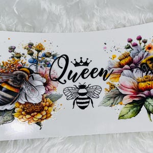Queen Bee Floral UV DTF 16oz Cup Wrap