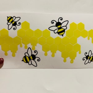 Honeycomb & Bees UV DTF 16oz Cup Wrap