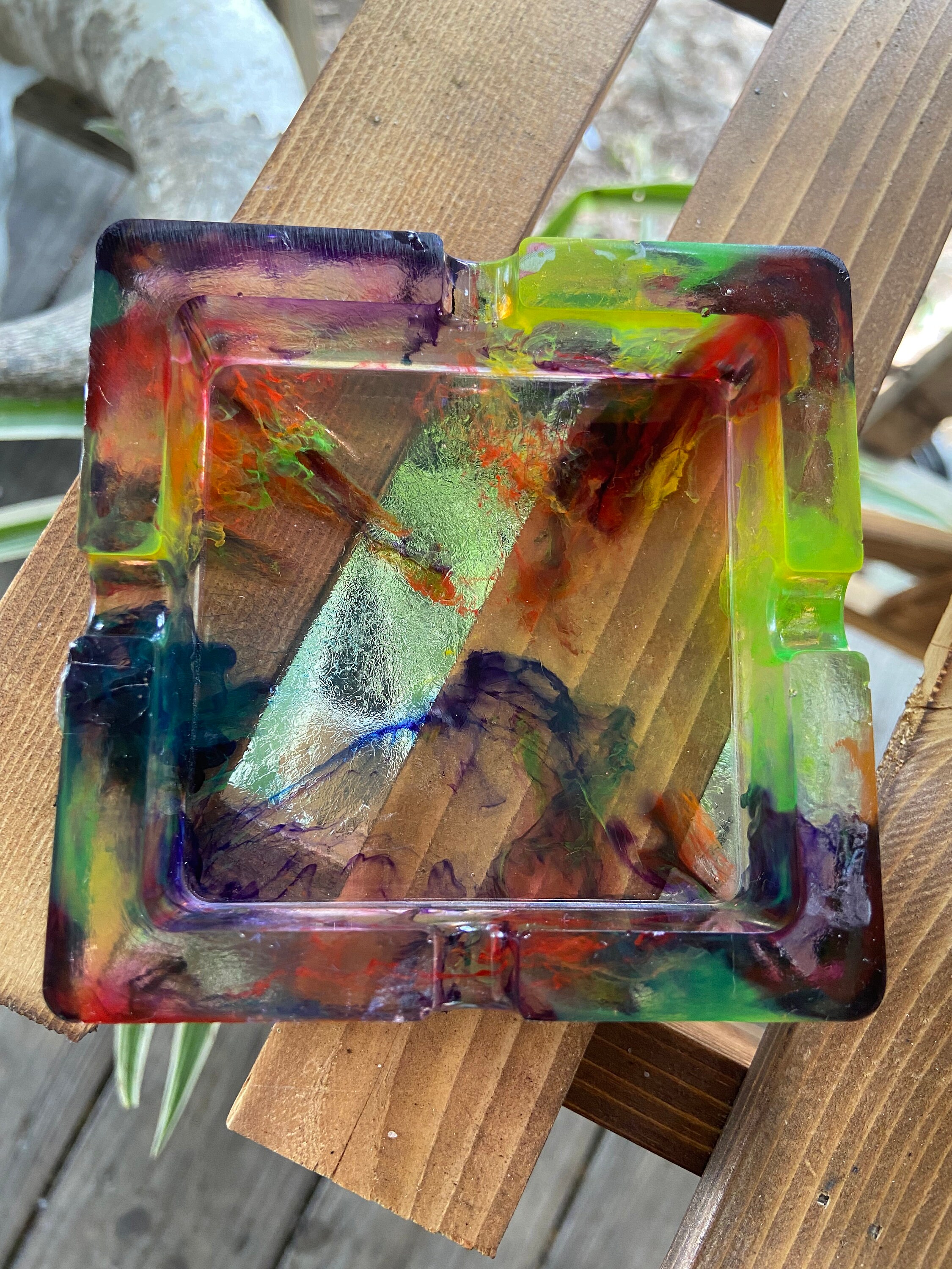 Rainbow Resin Ashtray Etsy