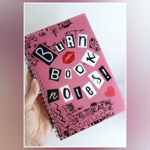 Quaderno/diario A5, ispirato a Mean Girls, copertina rigida, carta a righe, sublimazione, design, colorato