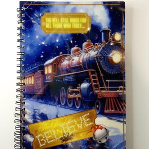 Quaderno/diario Polar Express A5, carta a righe, copertina rigida protettiva anteriore e posteriore, design magico, Believe