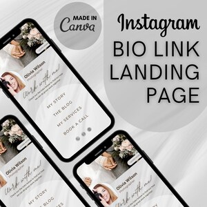 Instagram BioLink Website, Landing Page Template, Digital Download, Instant Download, Photography Minimal Design, Social Media, DIY Canva