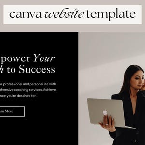 Minimalist Canva Website Template - Ideal for Entrepreneurs, Life Coaches, and Course Creators