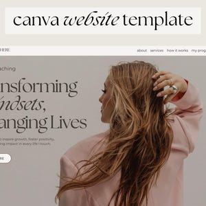 Minimalist Canva Website Template - Ideal for Entrepreneurs, Life Coaches, and Course Creators