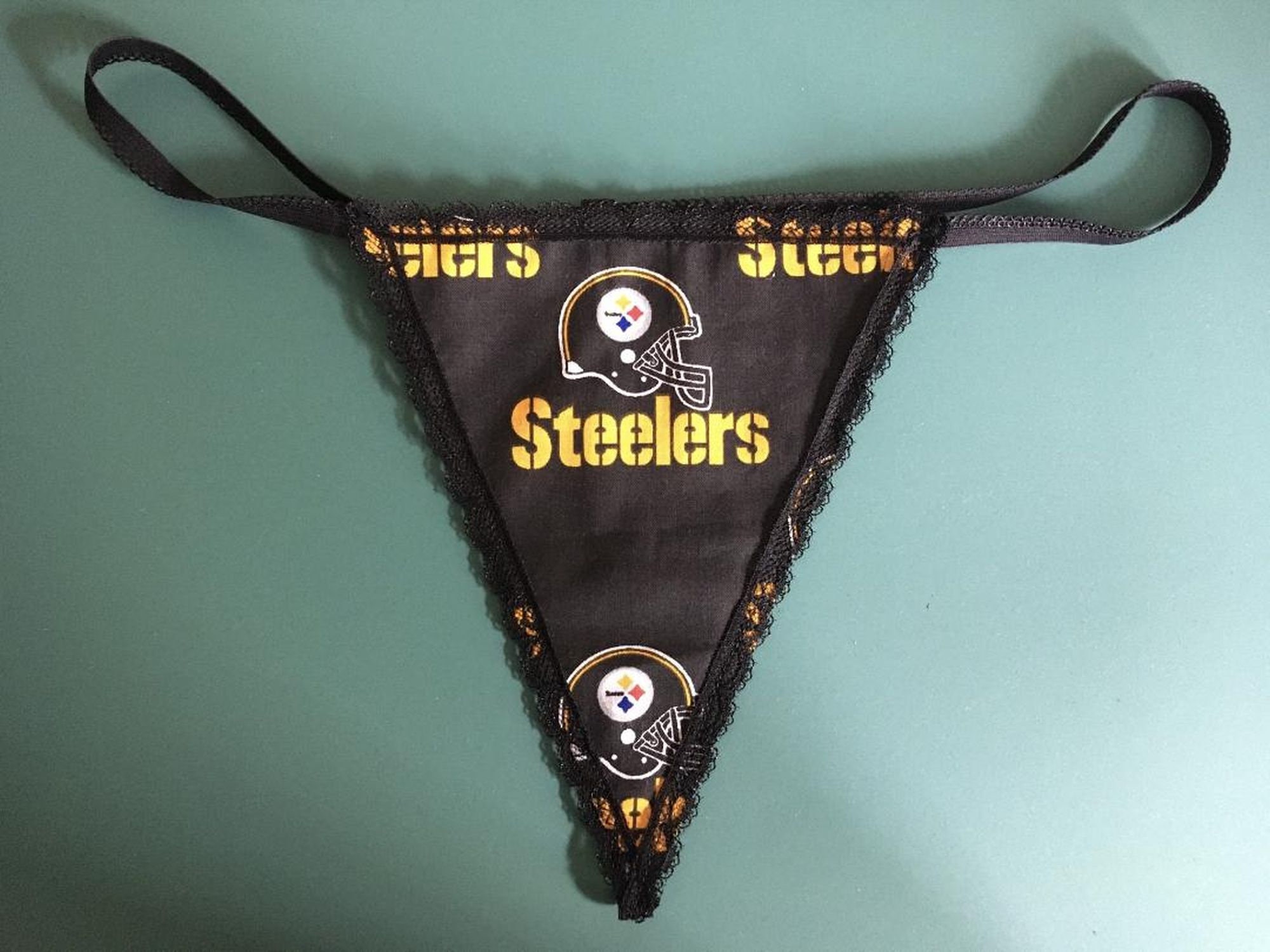 Womens Black PITTSBURGH STEELERS Nfl Football Gstring Thong Etsy