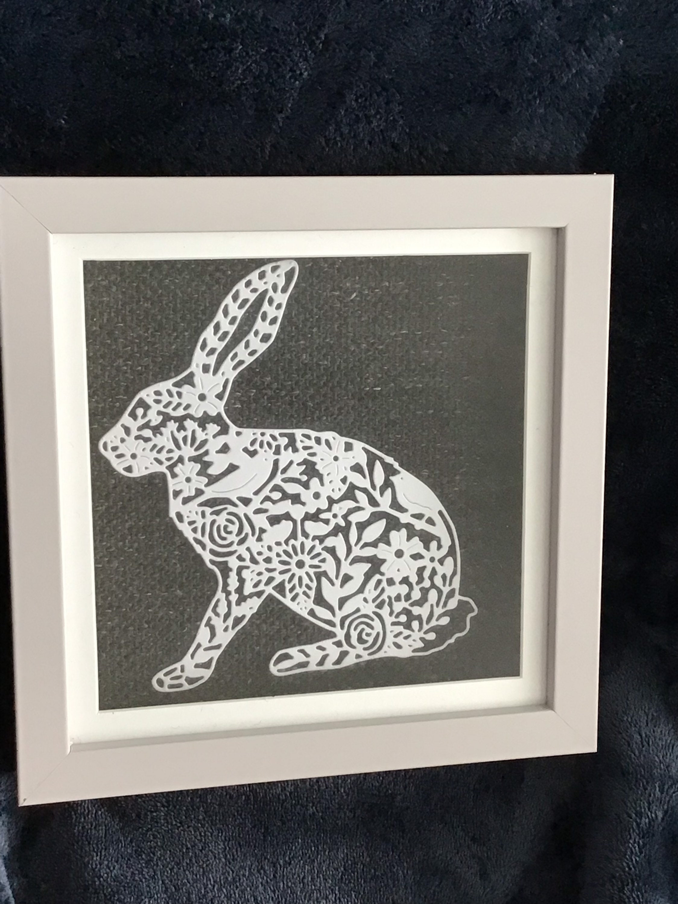 Rabbit picture frame picture die cut gift ideas rabbit Etsy