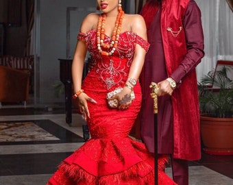 couple traditional wedding attire