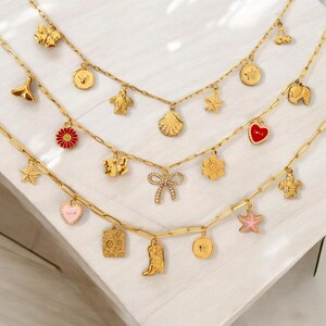 Colar com pingente personalizado para mulheres, escolha seus pingentes, aço inoxidável, colar com pingente vintage, presente de Natal para oferecer