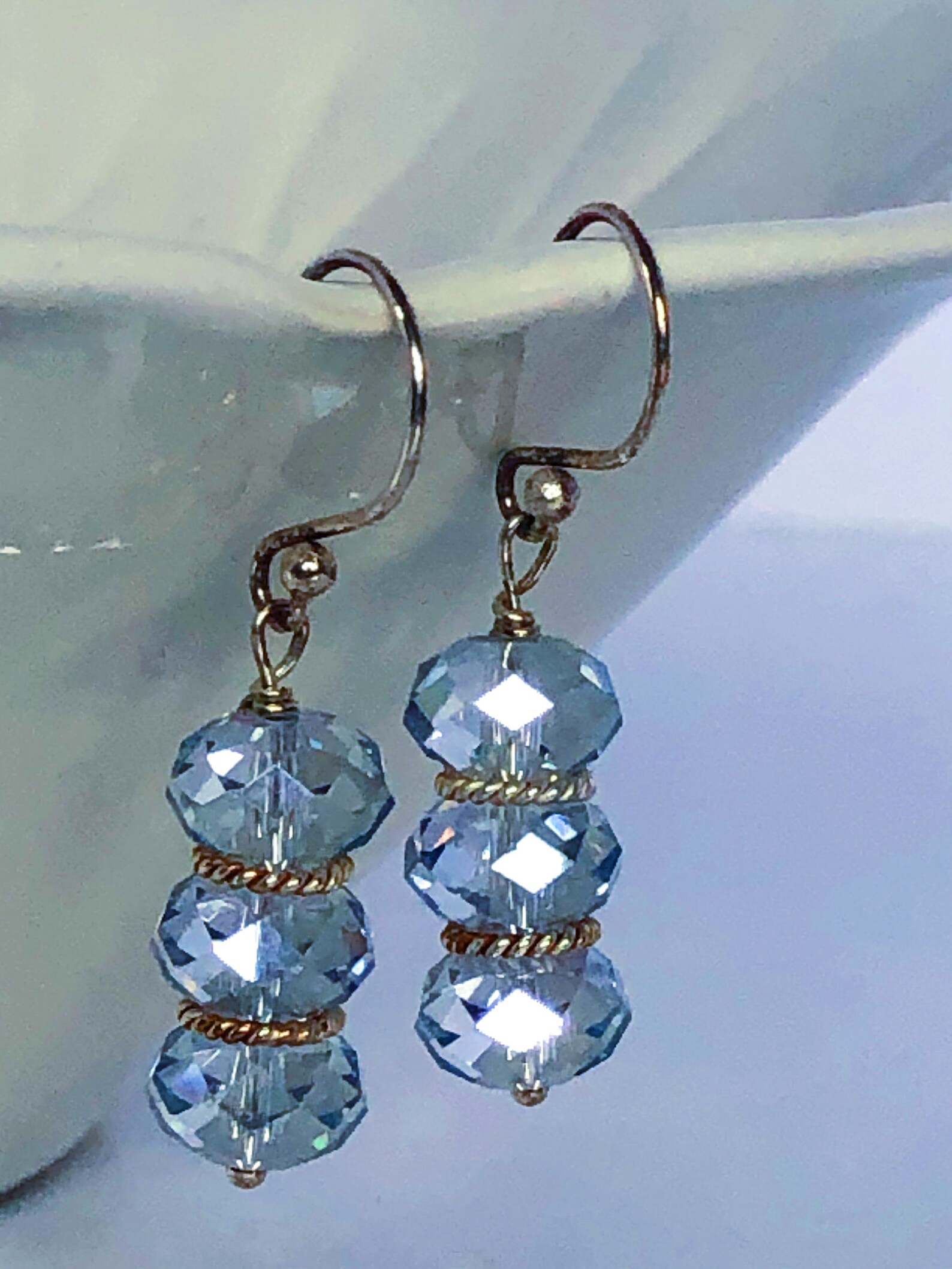 Dangling Earrings Sterling Silver and Swarovski Crystals Etsy