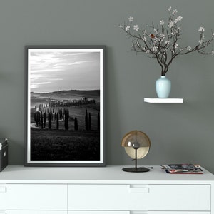 Tuscany Print, Tuscany Wall Decor, Tuscany Italy Print, Tuscany Wall Art, Printable Wall Art Black and White, Tuscany Landscape Print