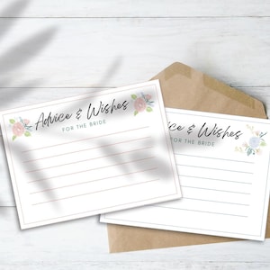 Bridal Shower “Advice & Wishes for the Bride” Floral Assortment Cards
